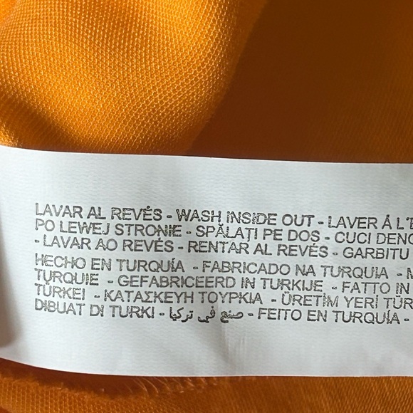 NWT Zara Orange twist satin shirt dress. Size Small. Long sleeves, deep v neck. - Picture 15 of 16